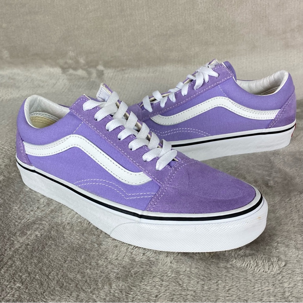 Vans Old Skool Shoes Men 6 Women 7.5 Light Purple Suede Skate‎ Sneakers NEW - Picture 3 of 10